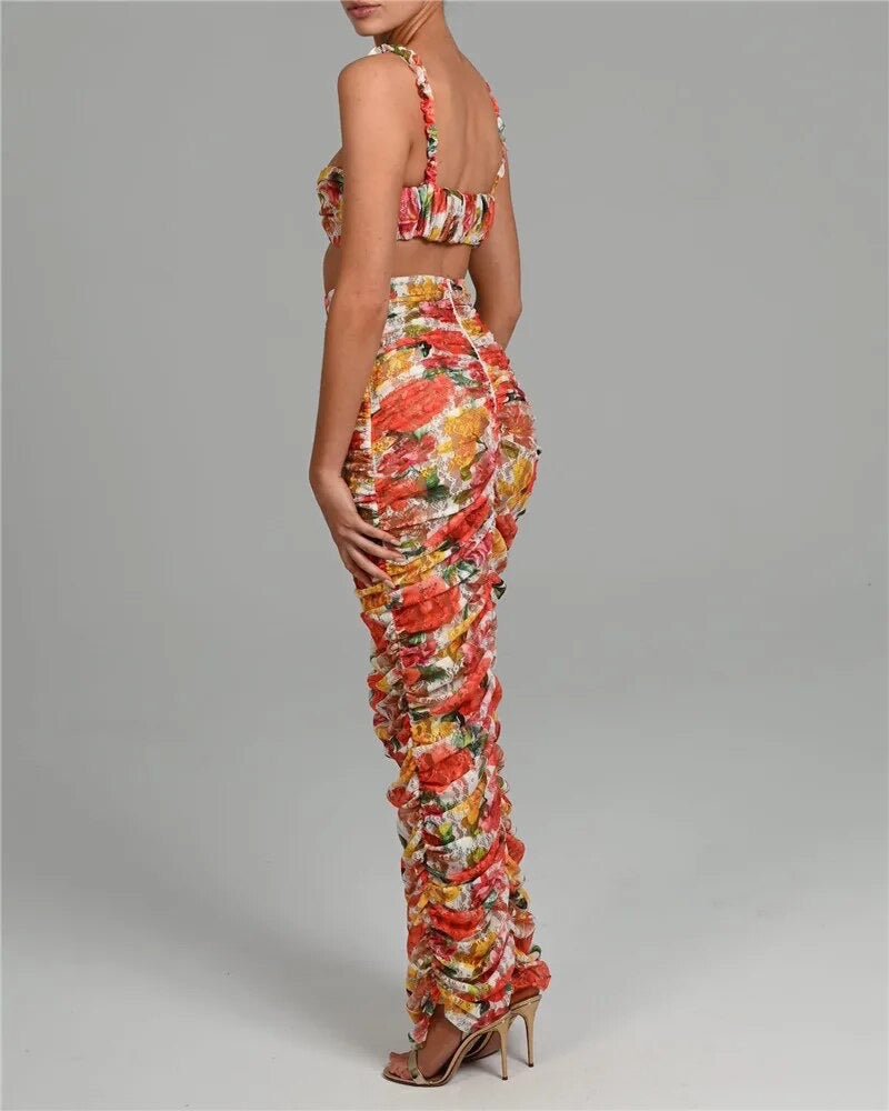 “Maui” Floral Lace Skirt Set